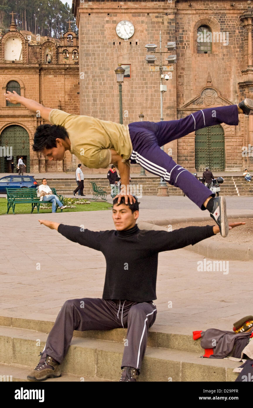 Gymnasts, Cuzco, Peru Stock Photo