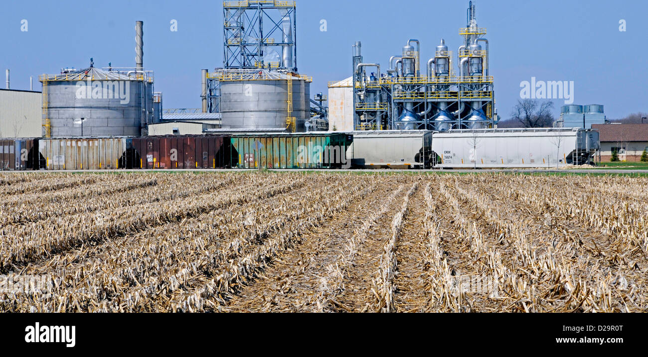 Ethanol Plant. Milton, Wisconsin. Stock Photo