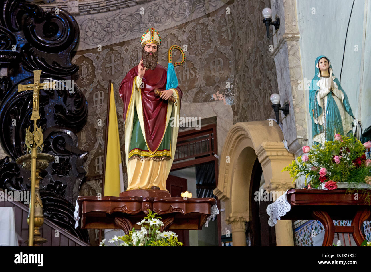 Religious statues - Jesus and Mary in the Cathedral at Higuey, Dominican Republic Stock Photo