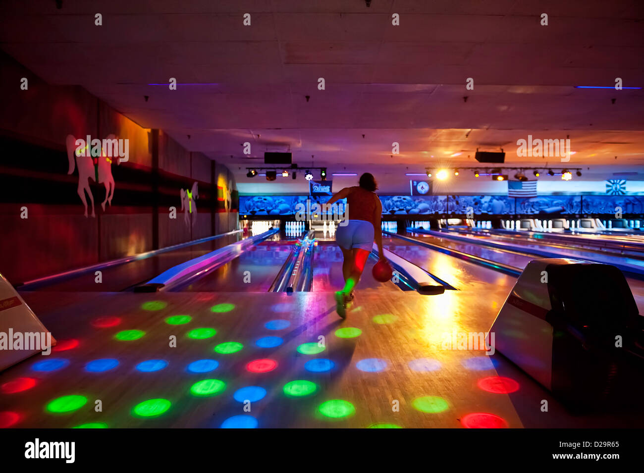 Bowling alley. Stock Photo
