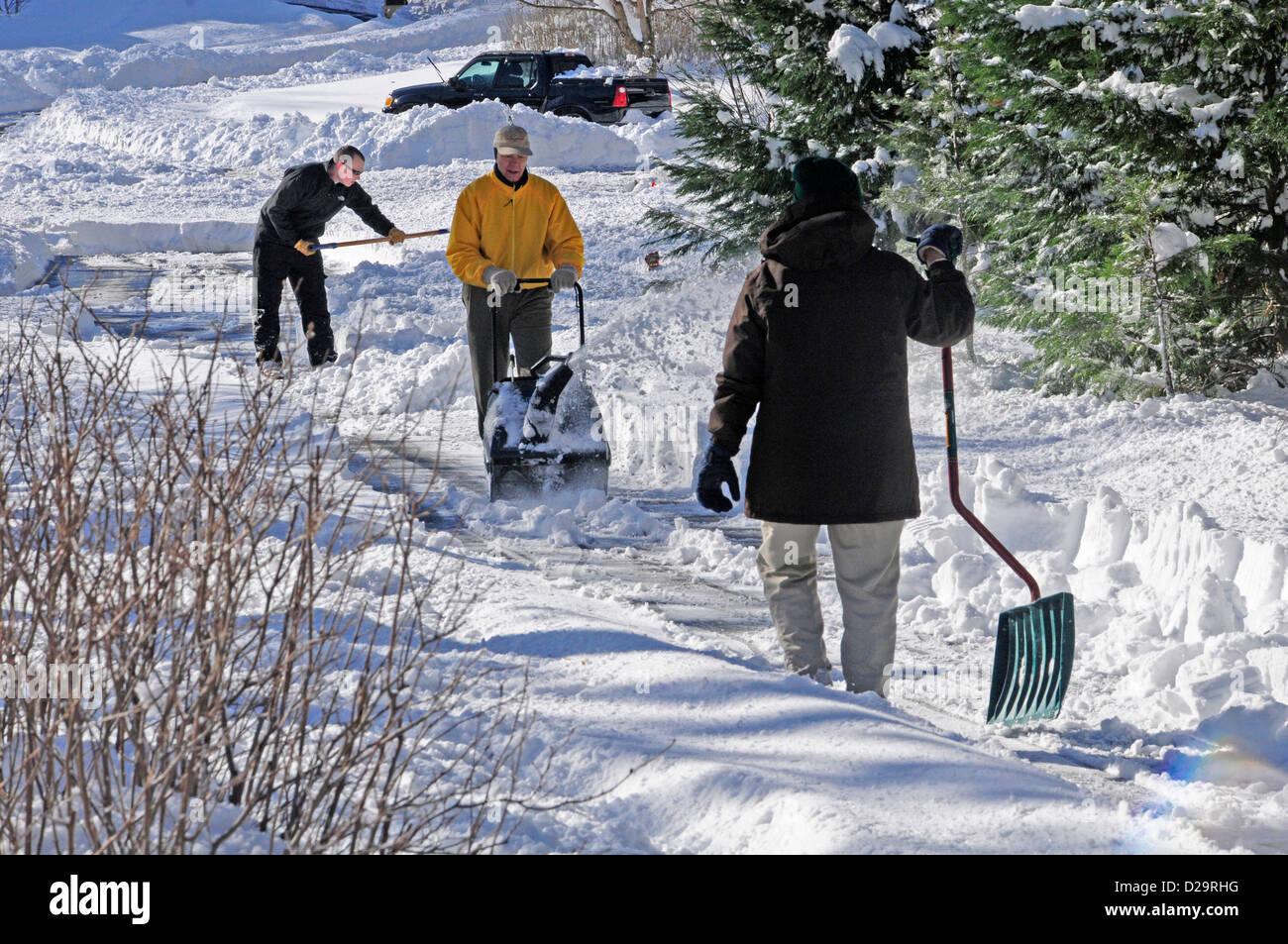 Clearing Snow Stock Photo