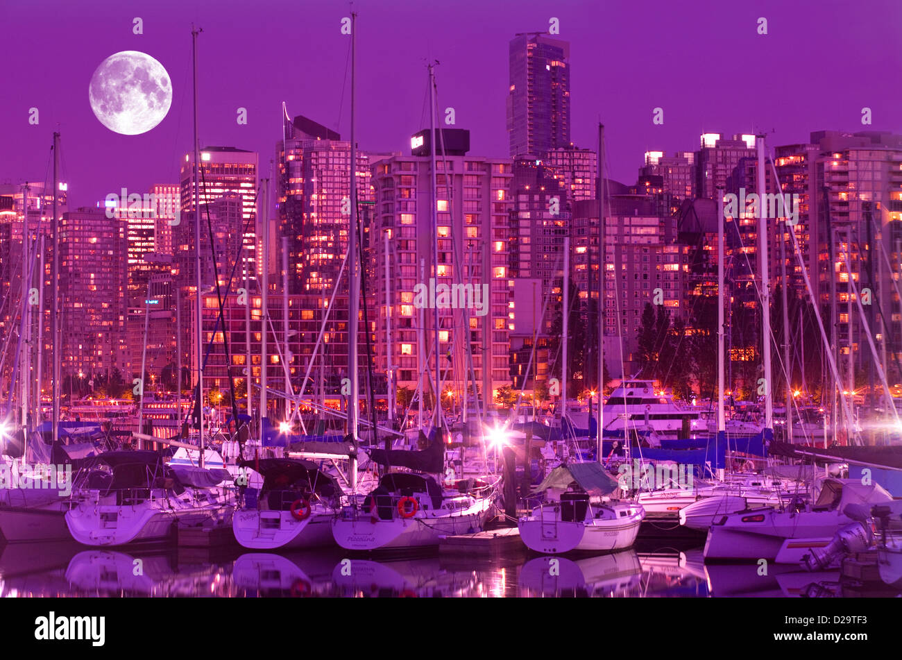 COAL HARBOUR FROM STANLEY PARK DOWNTOWN SKYLINE VANCOUVER BRITISH