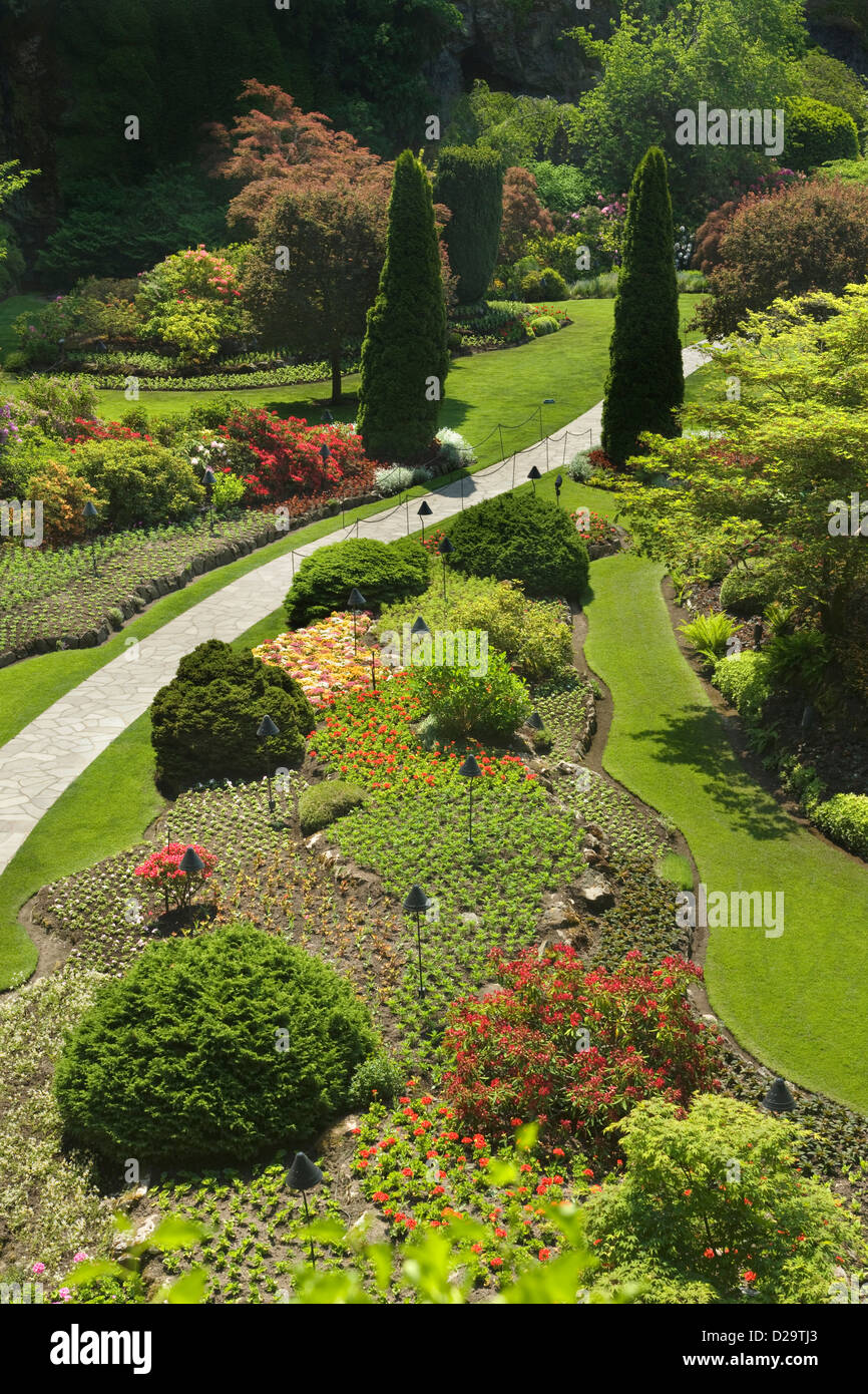 PATHWAY SUNKEN GARDEN BUTCHART GARDENS VICTORIA VANCOUVER ISLAND