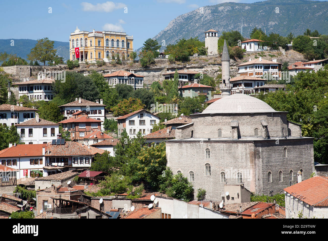 panoramic view and Koprulu Mehmet mosque, Safranbolu, Asia, Turkey Stock Photo