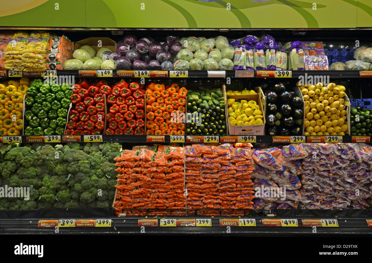Vegetables for sale at Fairway supermarket Douglaston, Queens, New York