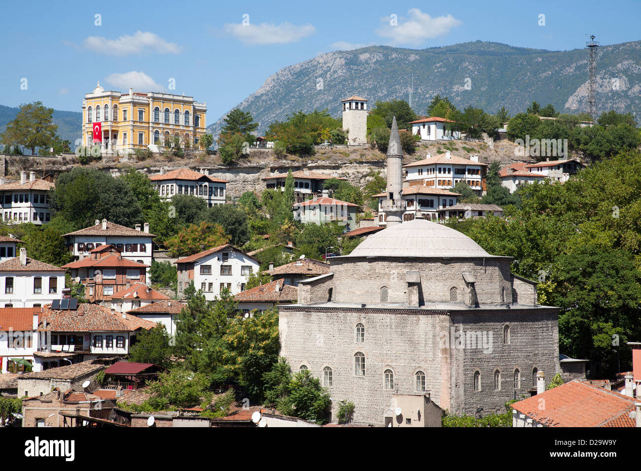 panoramic view and Koprulu Mehmet mosque, Safranbolu, Asia, Turkey Stock Photo