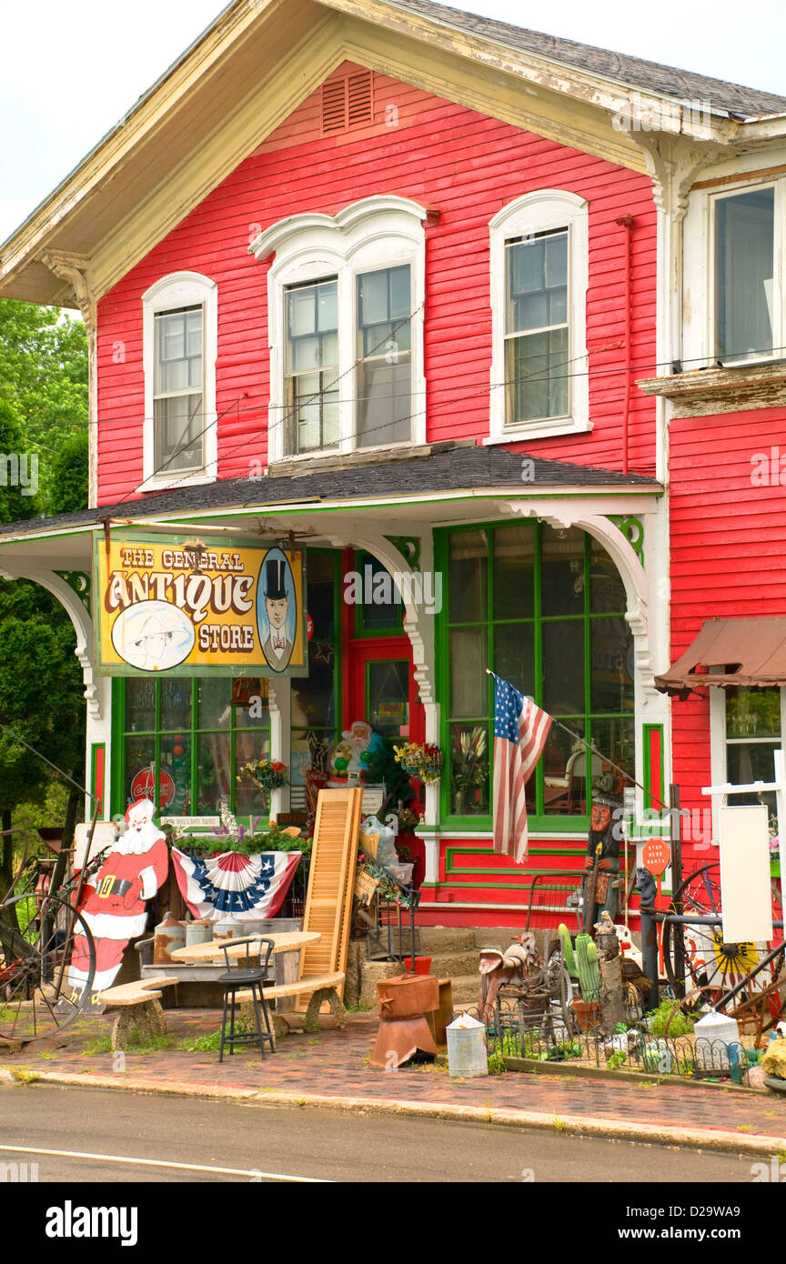 Antique Store, Emerald Grove, Wisconsin Stock Photo