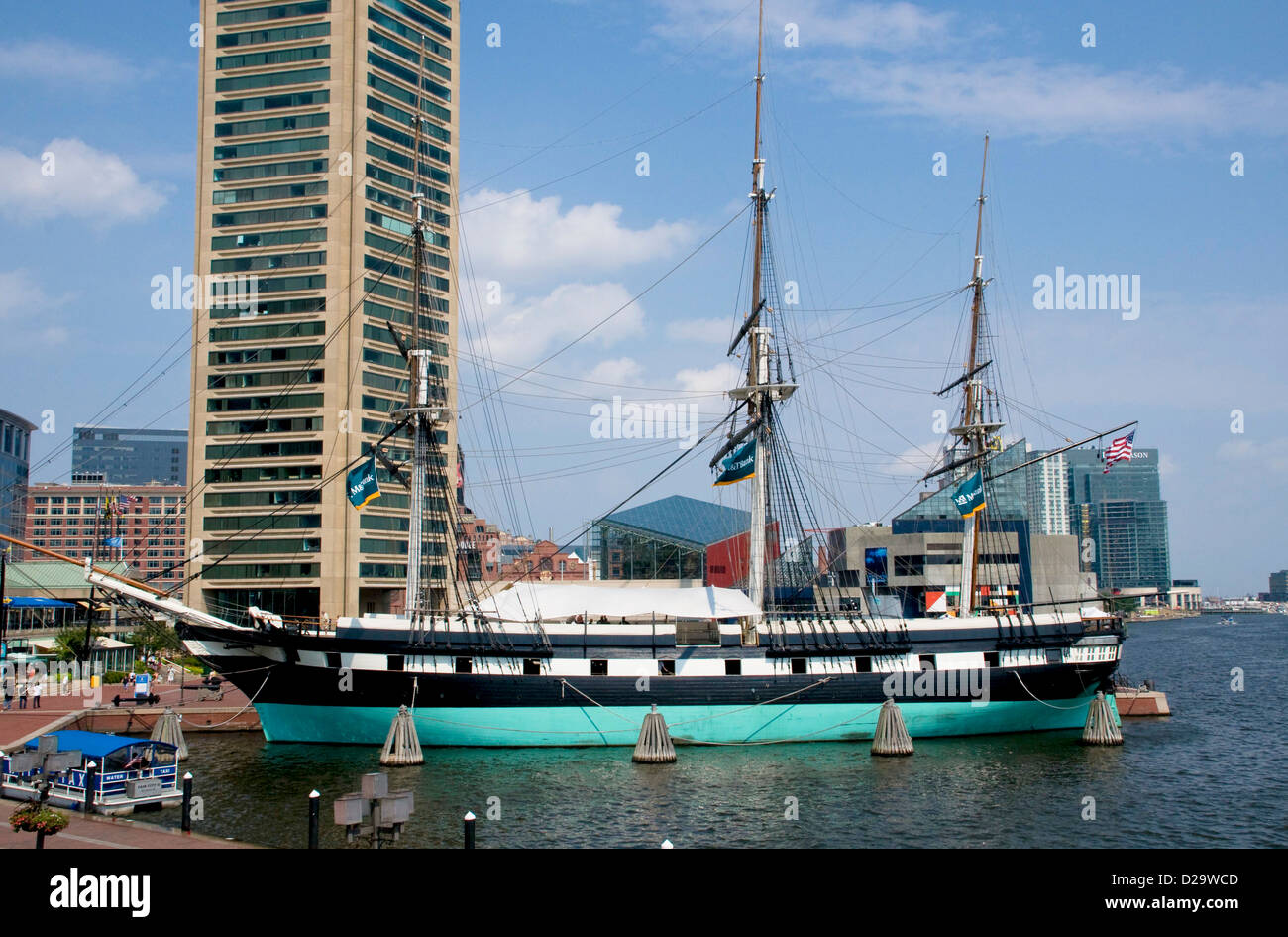 Baltimore Harbor, Maryland, Uss Constellation Stock Photo