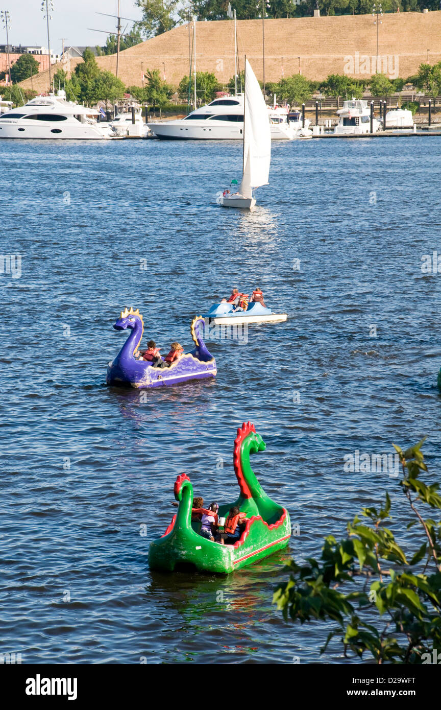 Baltimore Harbor, Maryland, Paddle Boats Stock Photo Alamy