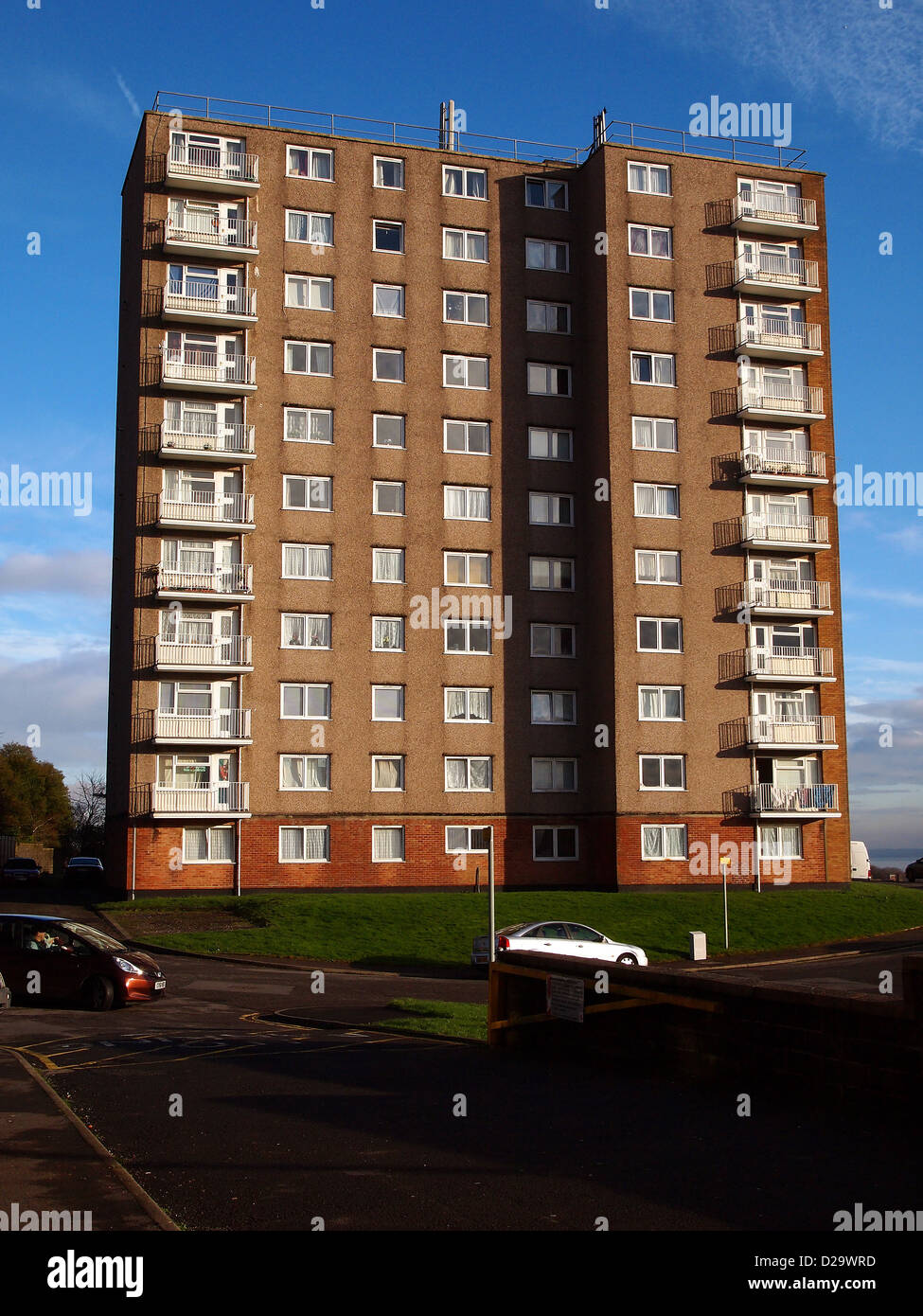 Suburban tower of flats in the Welsh city of Swansea Stock Photo Alamy