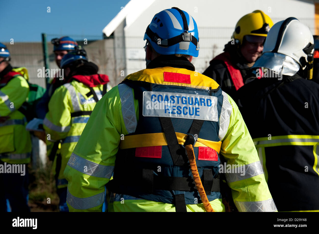 HM Coastguard Search and Rescue Cliff Team Stock Photo