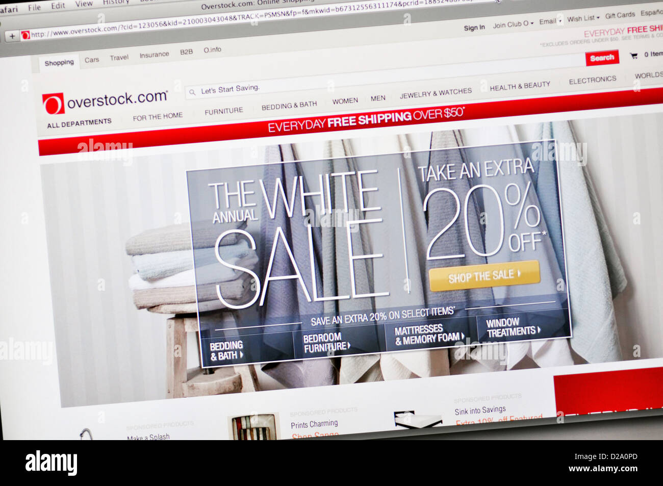 Overstock.com website - online shopping Stock Photo