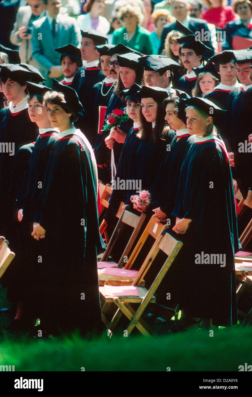 College Graduates At Ceremony. Stock Photo
