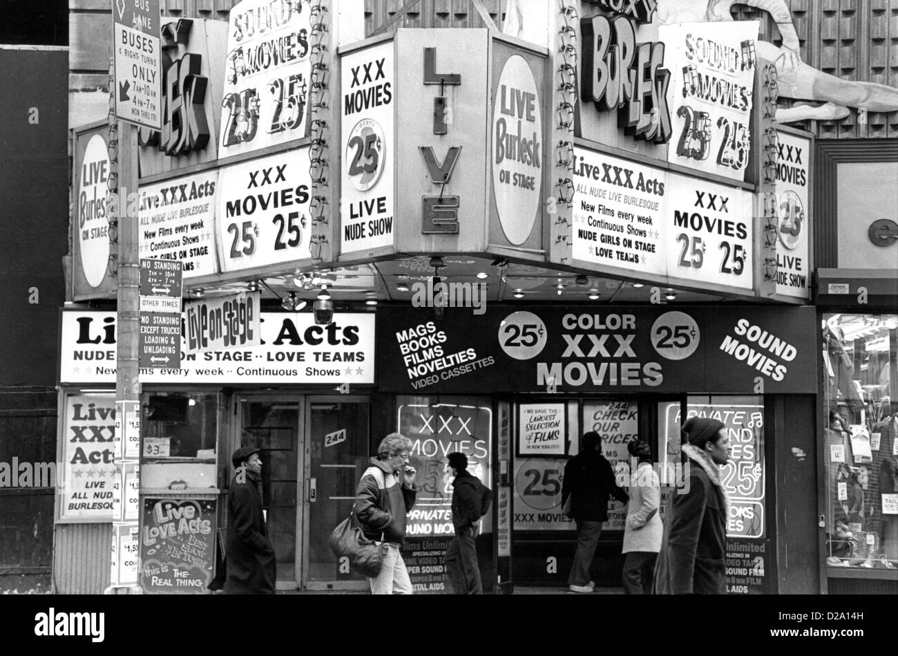 New York City. Exterior Of Peep Show Theater, 1970'S Stock Photo