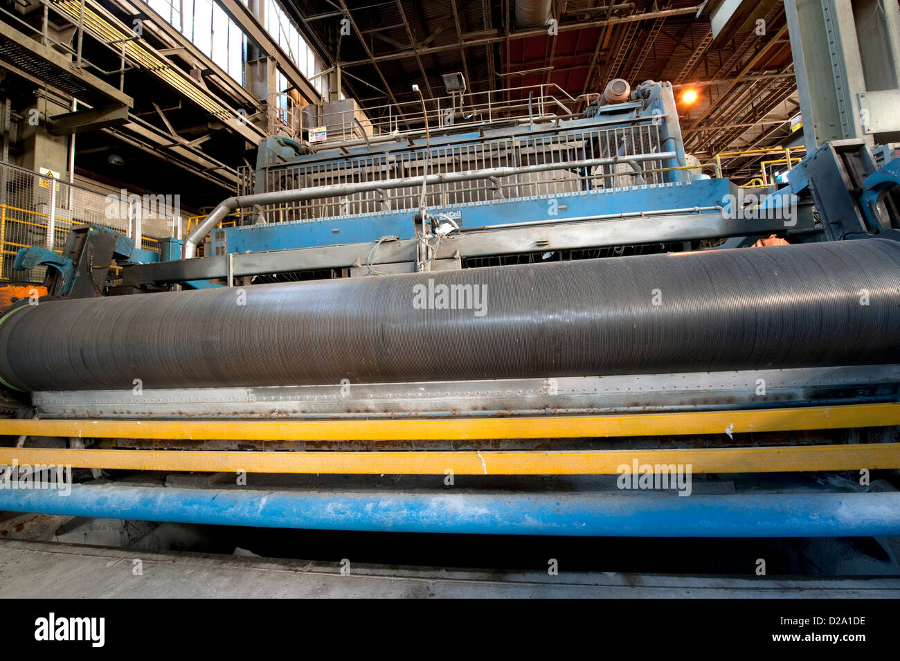 Papermill Paper Making Machine Feed Roller Stock Photo