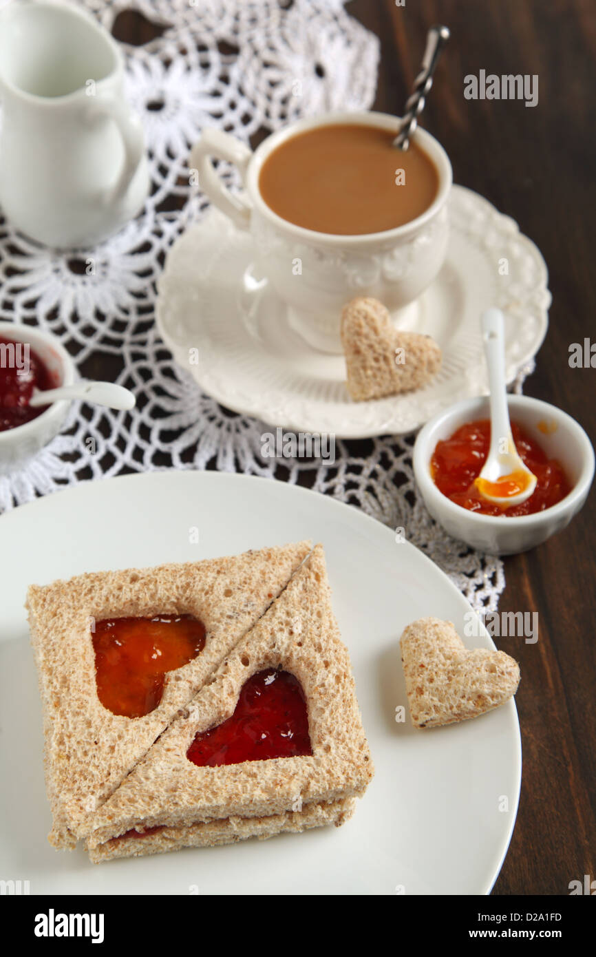 Sandwiches with jam Stock Photo Alamy