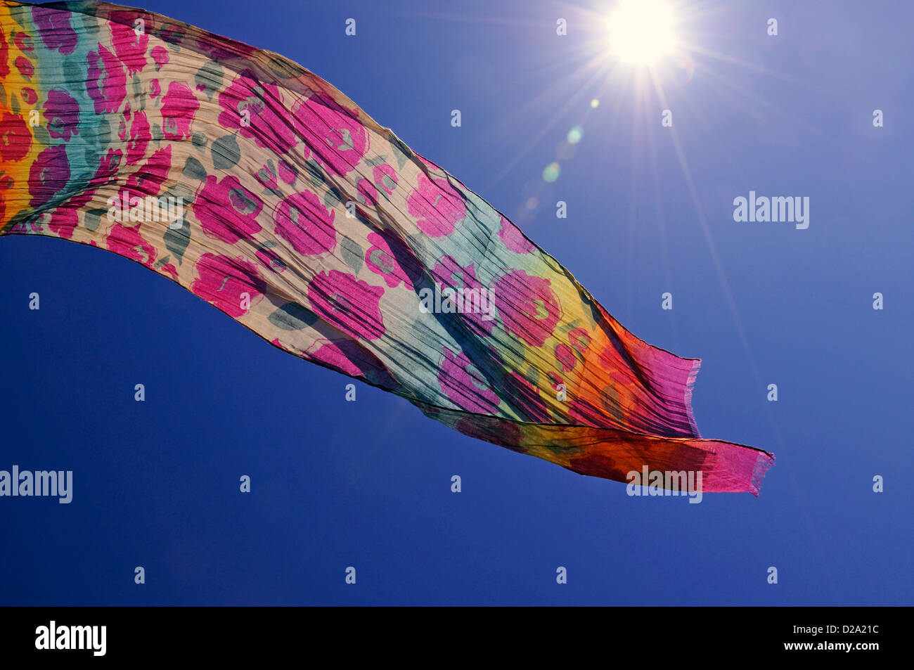 Scarf flying in the air Stock Photo Alamy