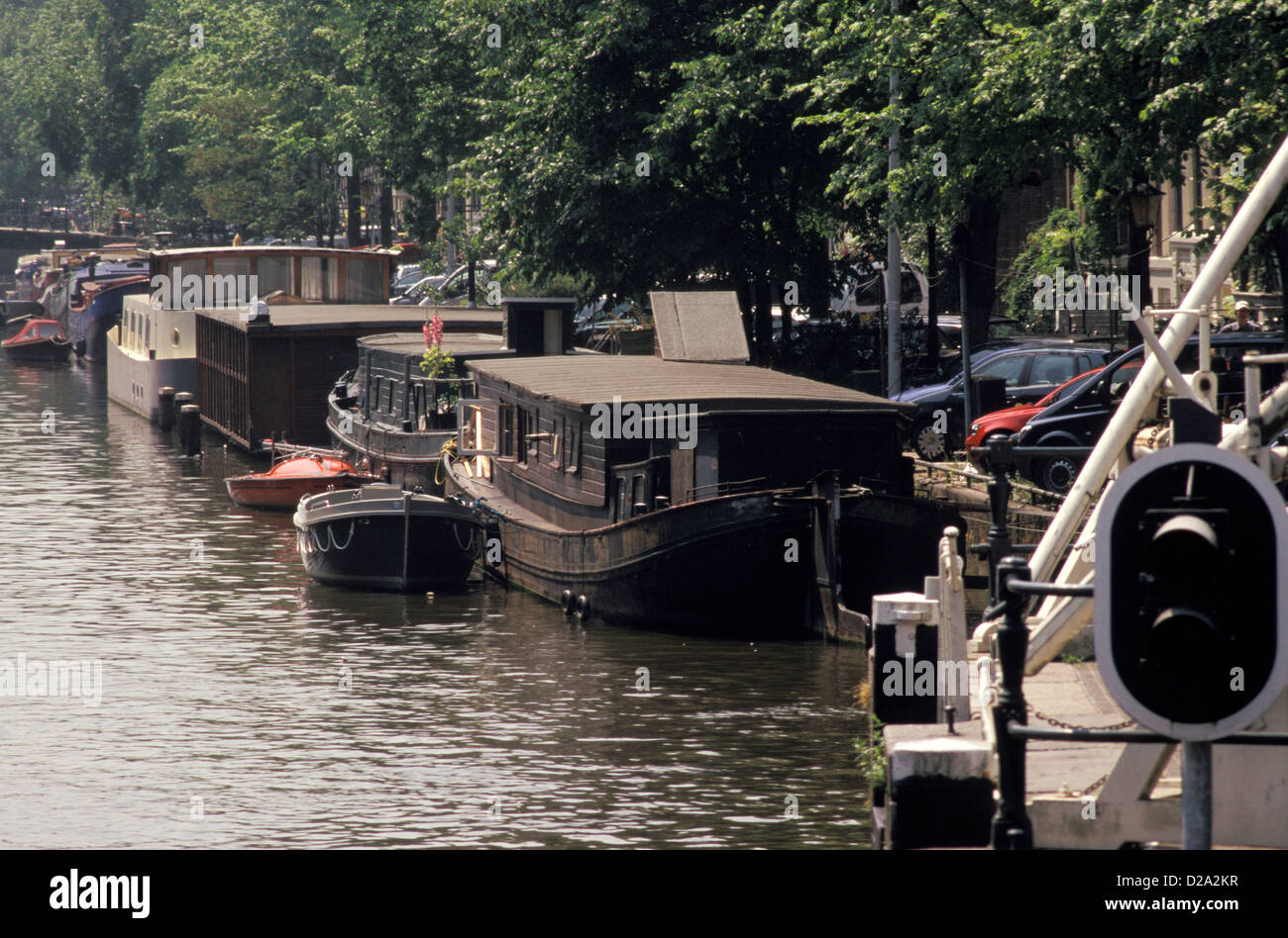 Netherlands. Amsterdam. Houseboats. Stock Photo