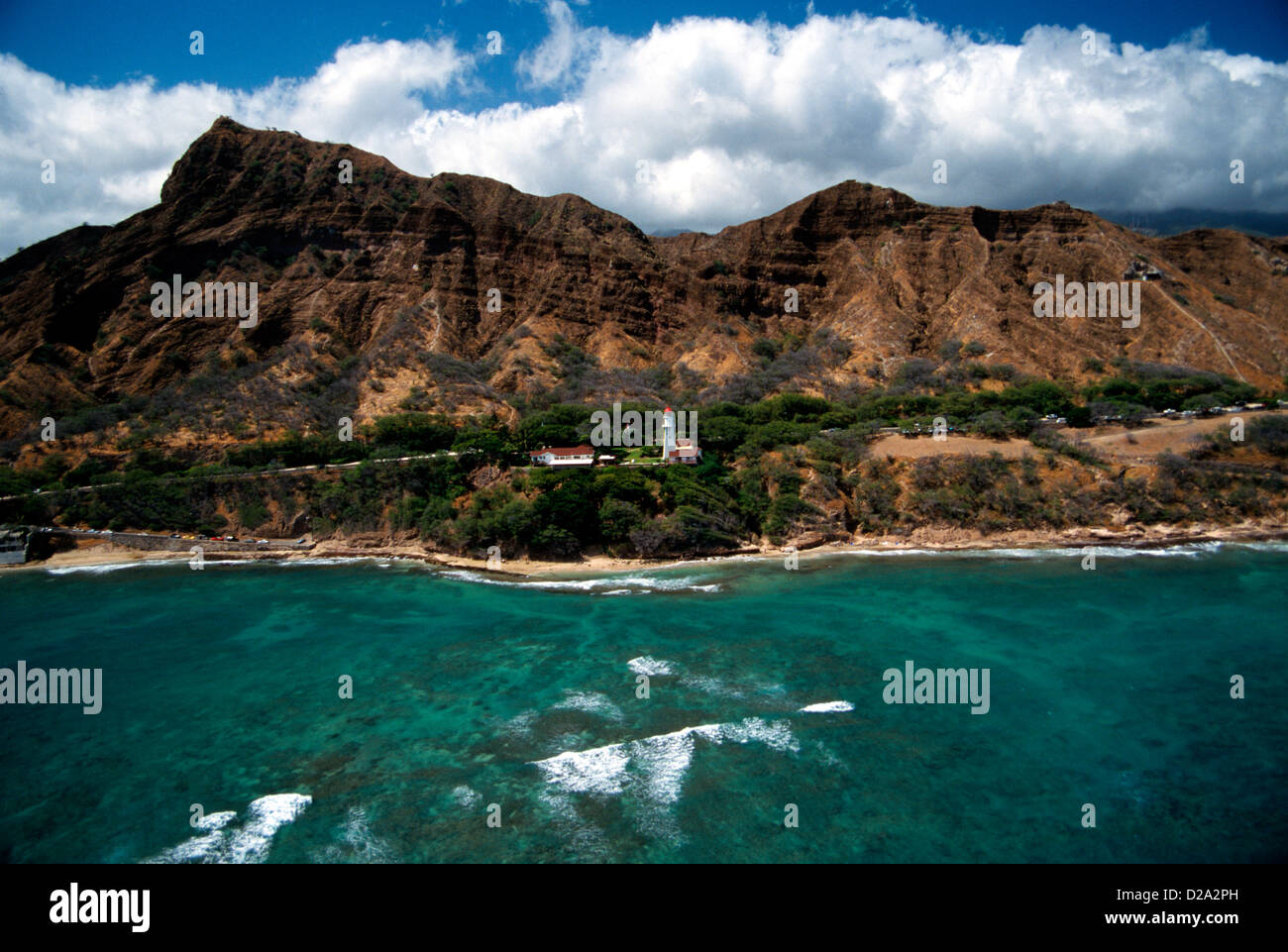 Hawaii, Oahu. Diamond Head Lighthouse, Beach Park, Coast Guard