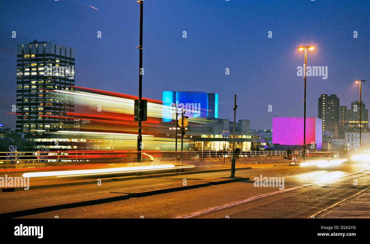 Waterloo Bridge Nightime The City London UK Europe Stock Photo