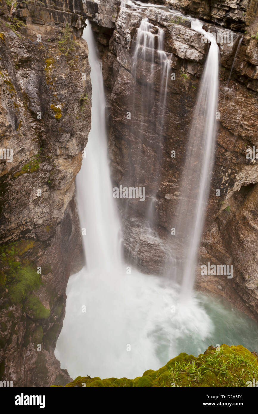 Upper Johnston Canyon Falls in Banff National Park, Canadian Rockies, Alberta, Canada. Stock Photo