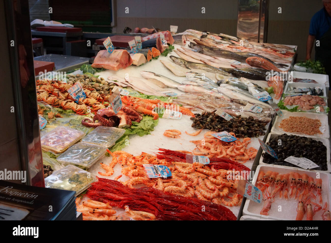 fresh fish market spain food madrid seafood vendor