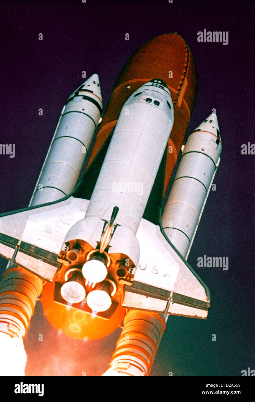 Florida, Kennedy Space Center. Lauch Of Space Shuttle Columbia. Stock Photo