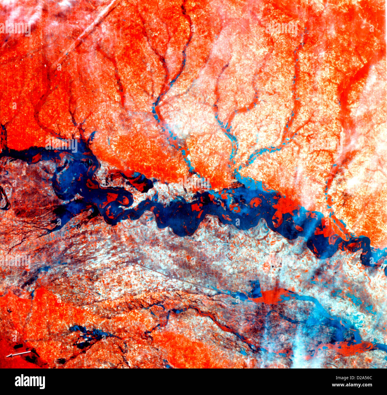 Landsat Of Mississippi River Flood Stock Photo