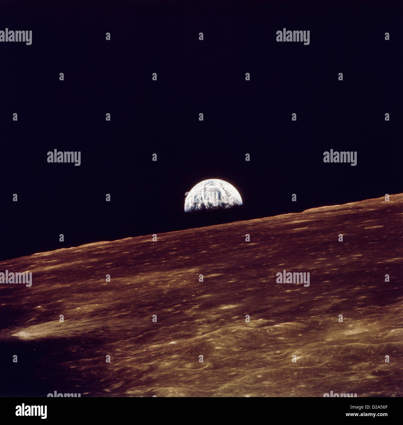 Earth As Seen From The Moon Stock Photo