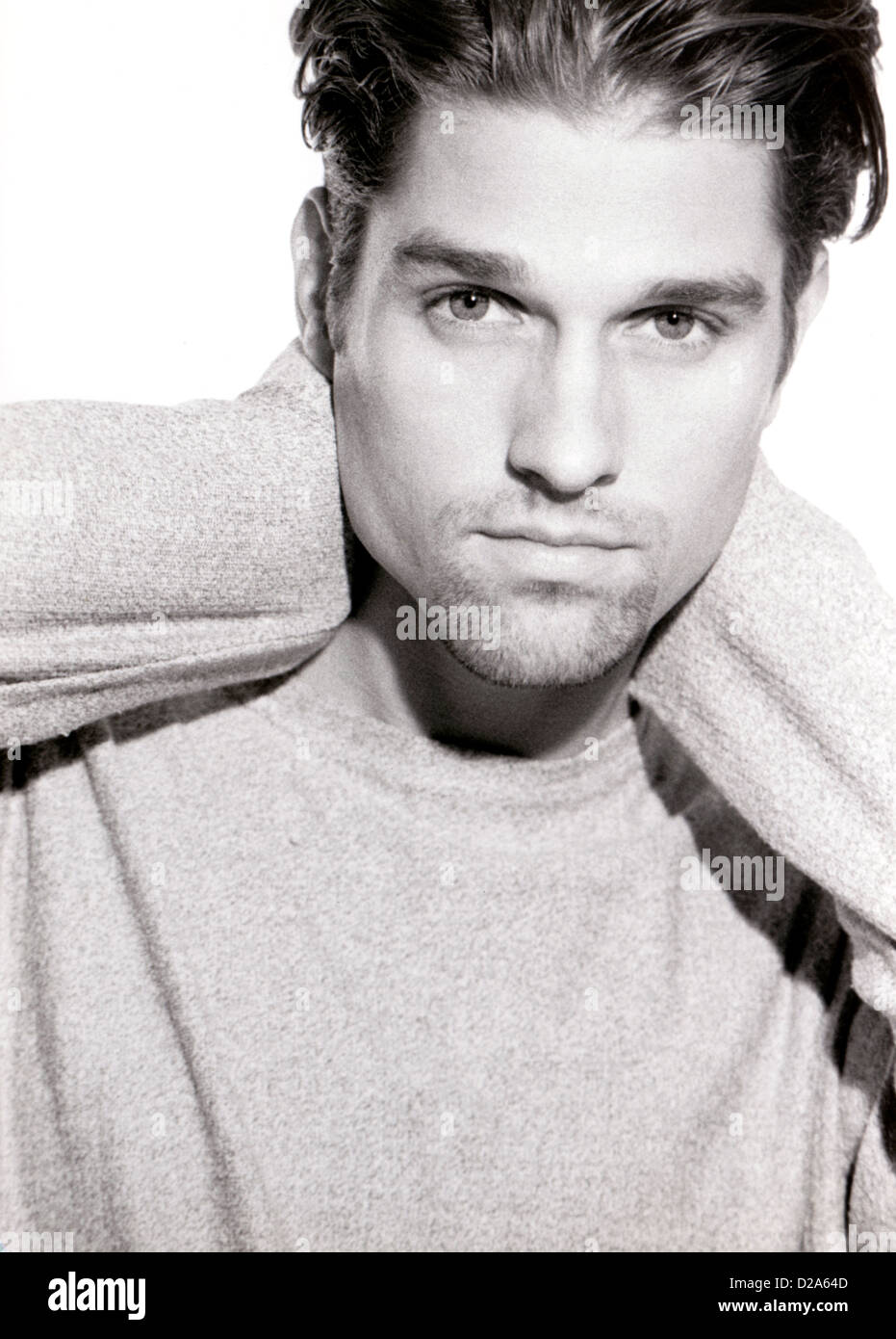 Portrait Of A Man, Hands Behind Neck Stock Photo Alamy