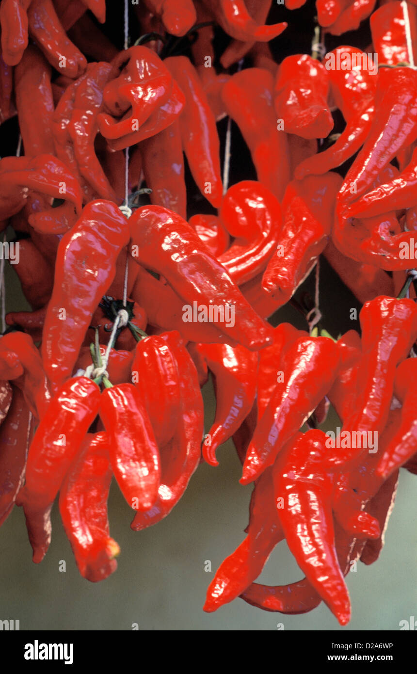 New Mexico, Chimayo. Chiles. Stock Photo