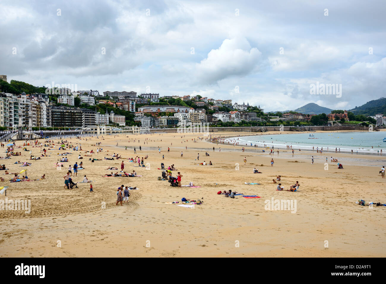 'La Concha' beach at San Sebastián (Pais Basque, Spain) Stock Photo