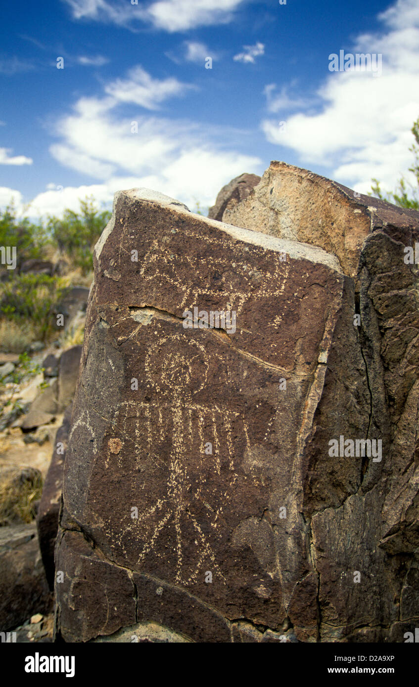 New Mexico. Petroglyphs. Three Rivers National Recreation Site. Stock Photo