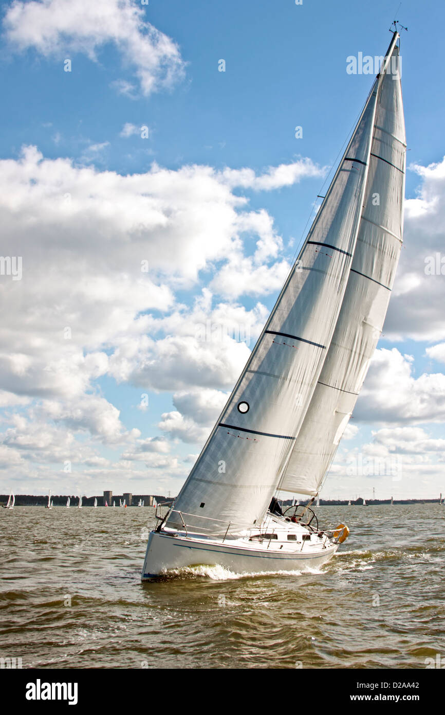 Sailing on the IJsselmeer in the Netherlands Stock Photo