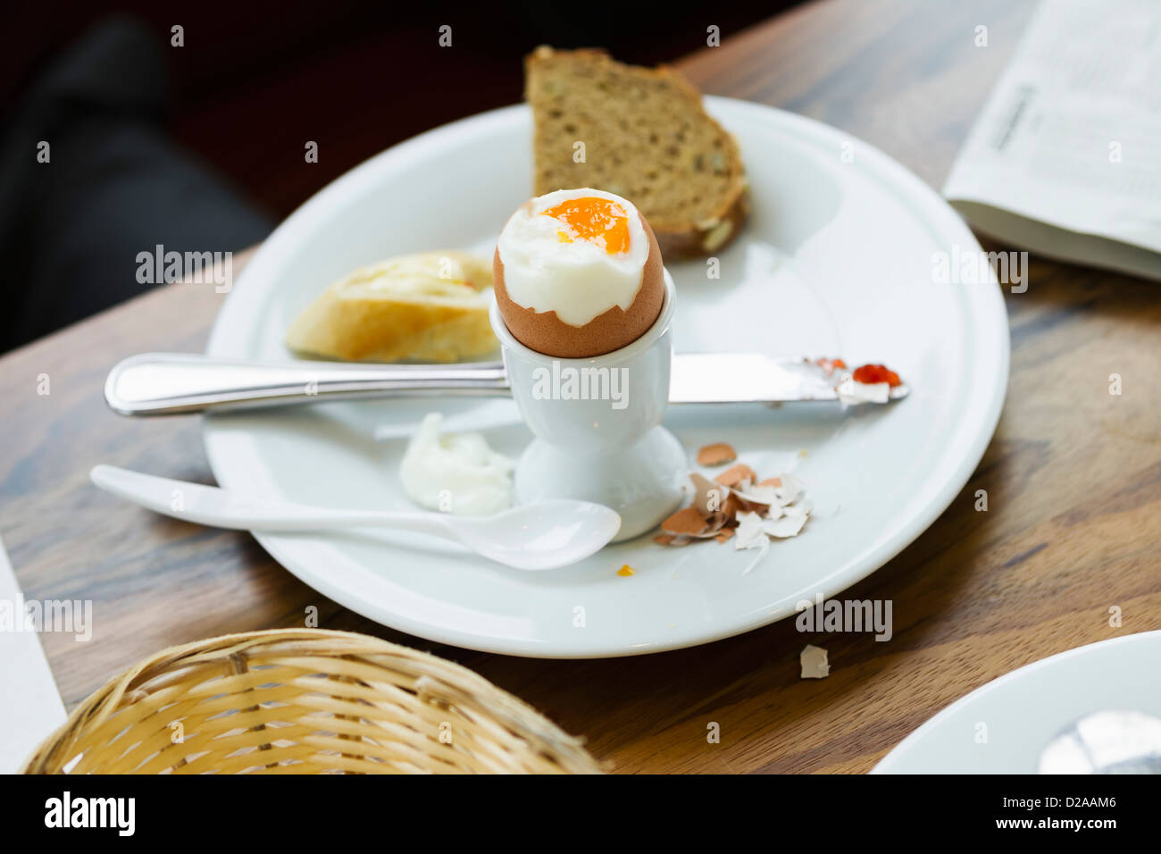Plate of egg and toast Stock Photo
