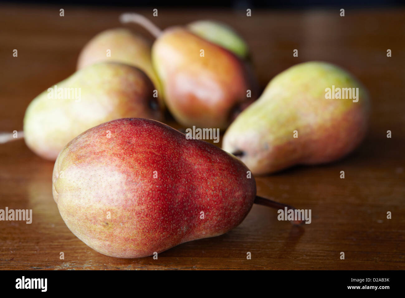 Close up of pears on table Stock Photo