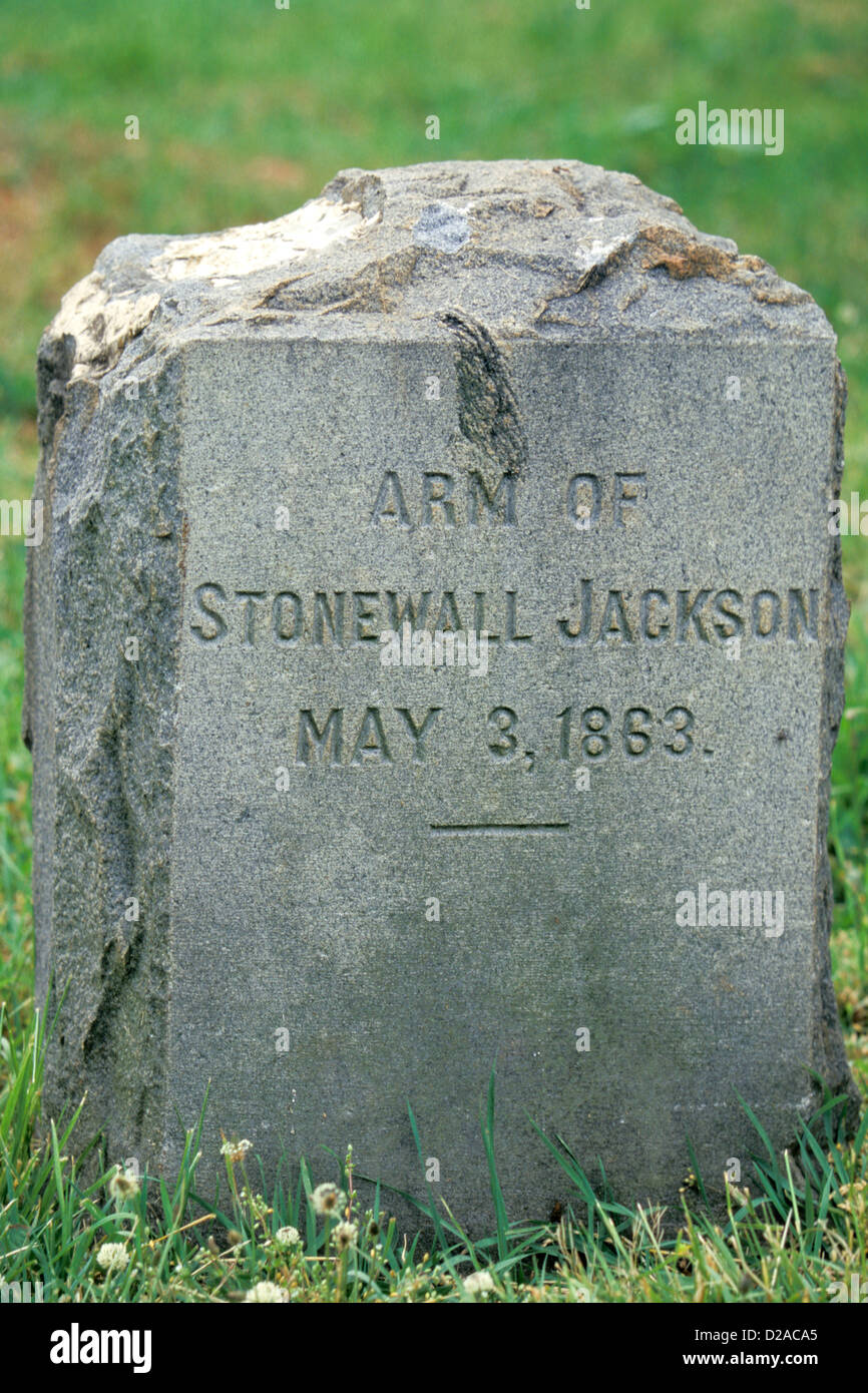 Virginia, Chancellorville, Headstone Of The Arm Of Stonewall Jackson