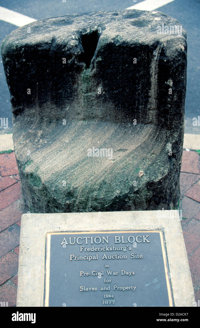Virginia, Fredericksburg. Slave Auction Block Stock Photo Alamy