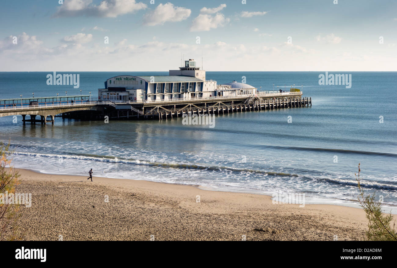 Bournemouth, West Beach, Jogger, Pier, Dorset, England, UK. Europe