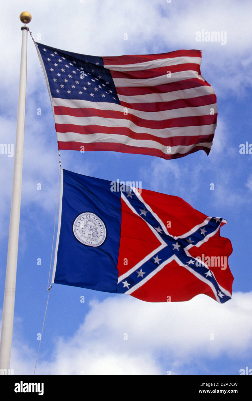 United States Flag And Controversial Flag Stock Photo Alamy
