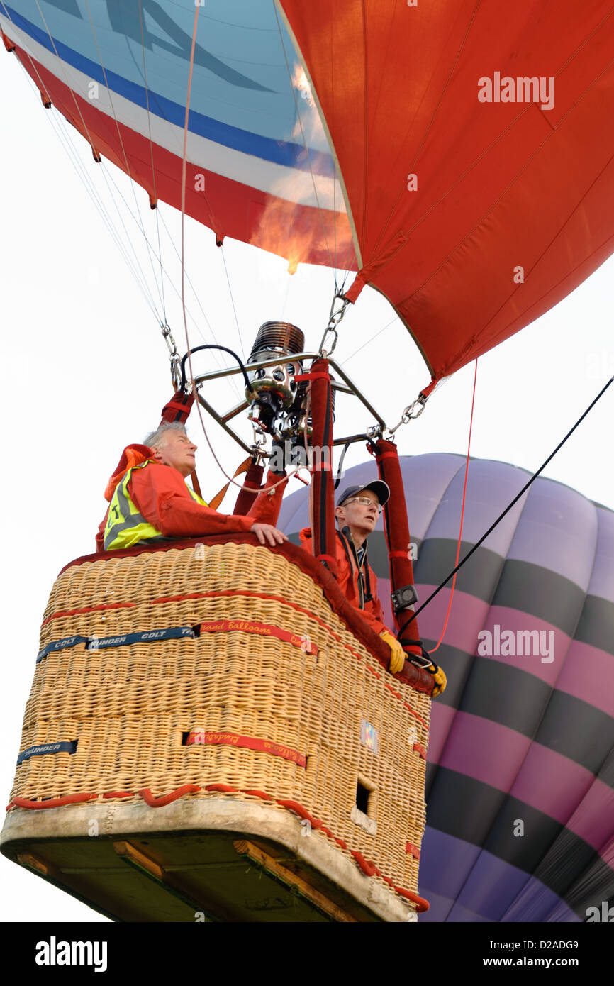 Hot Air Balloons setting off from Dover for a world record channel crossing. Stock Photo