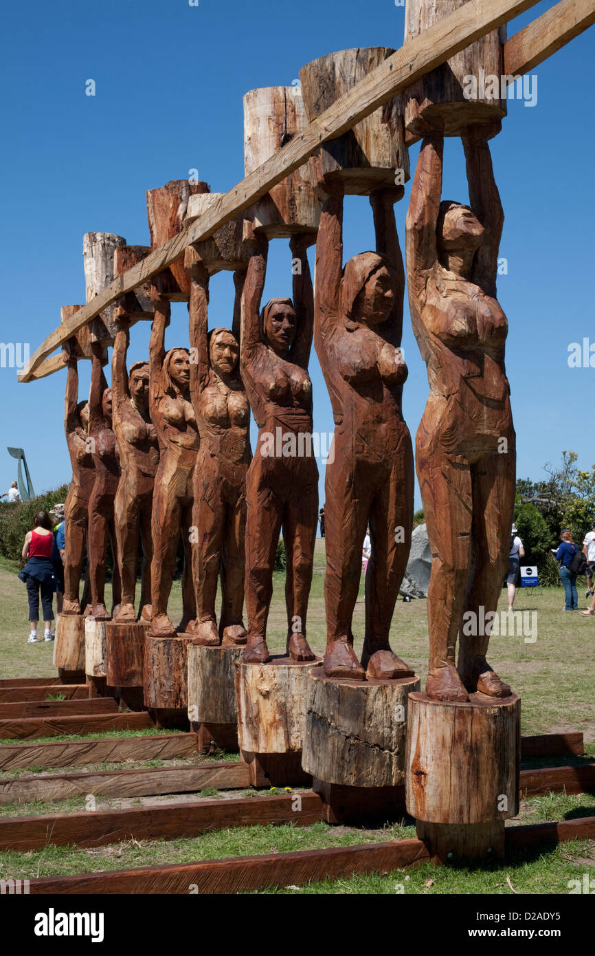 The Eight, was inspired during the time his three daughters were rowing and it describes the moment when the boat is held aloft Stock Photo