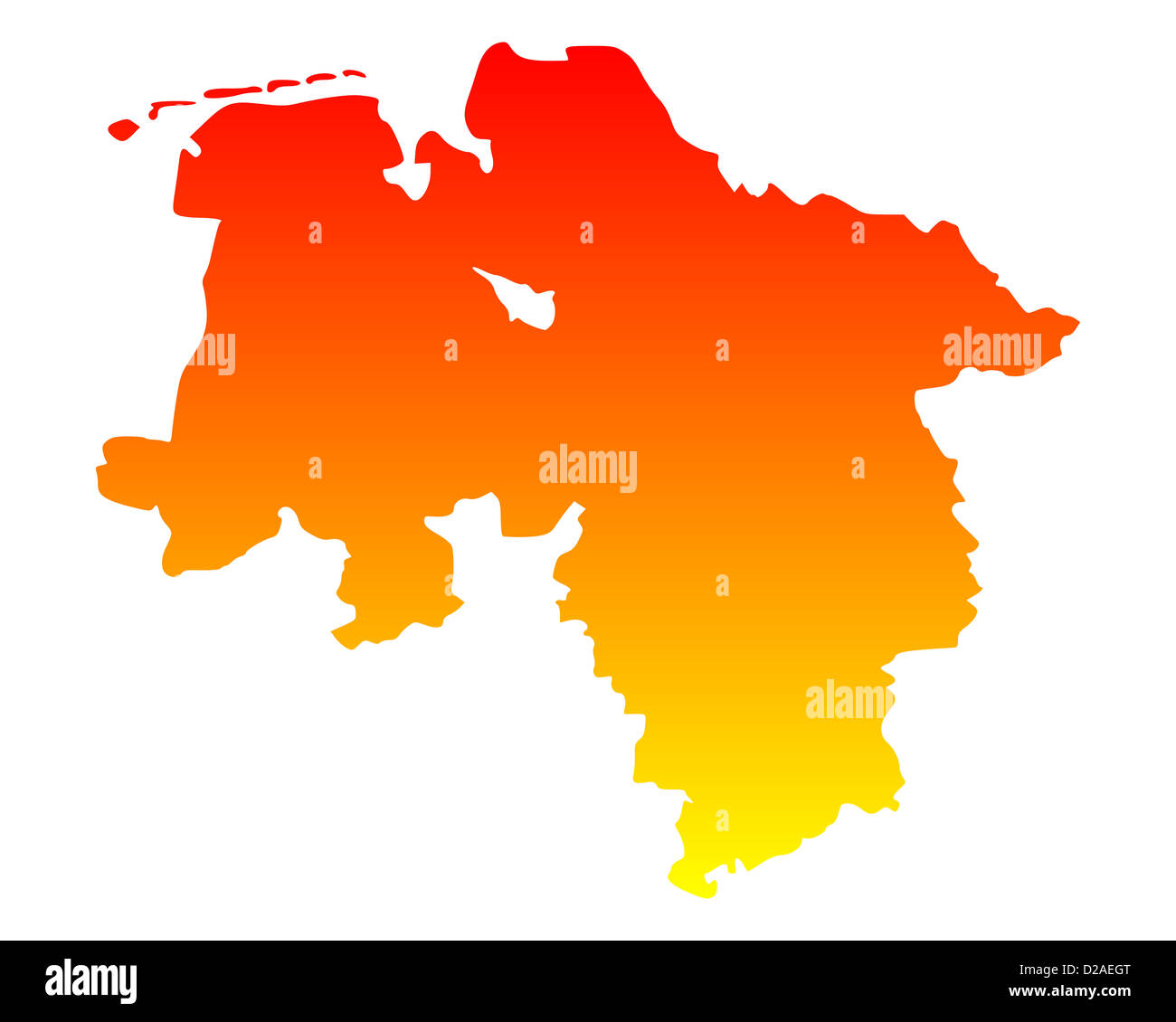 Map of Lower Saxony Stock Photo - Alamy