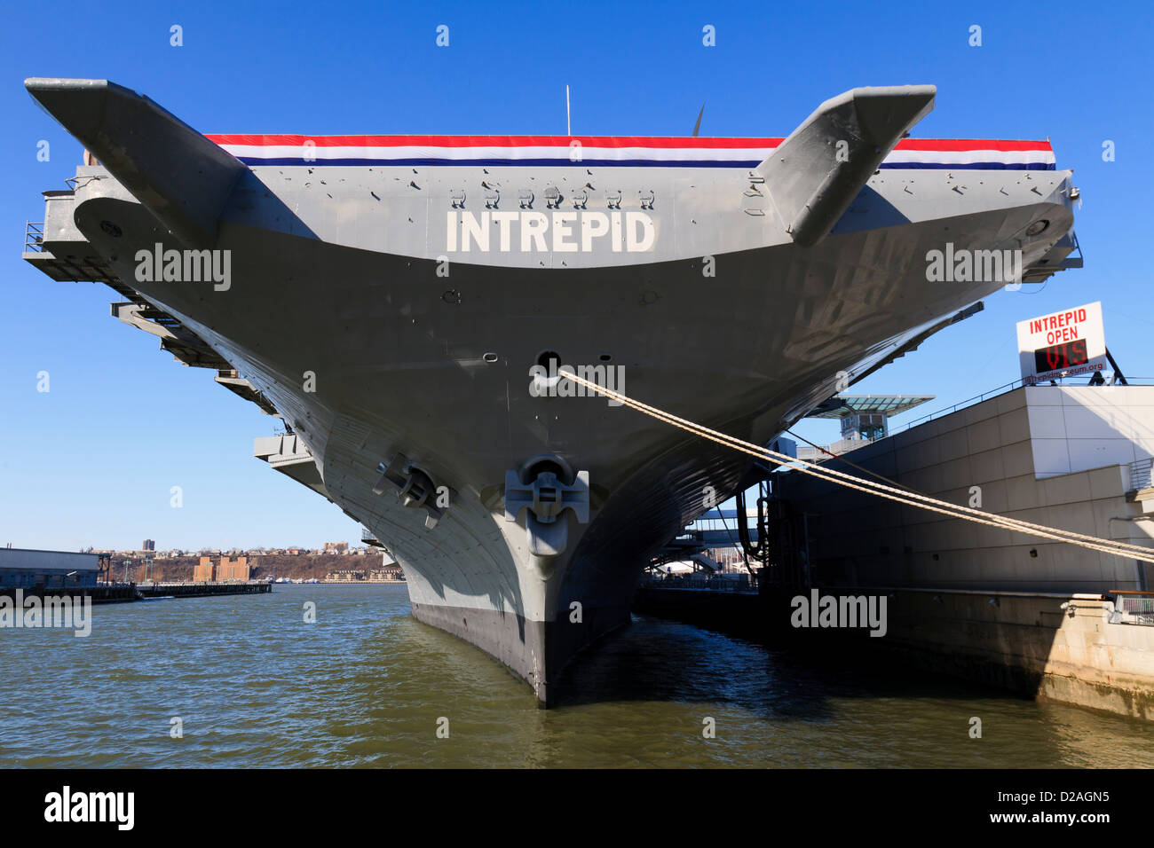 USS Intrepid is one aircraft built during WW II for the US Navy and it's in exhibition along with the Space shuttle Entreprise. Stock Photo