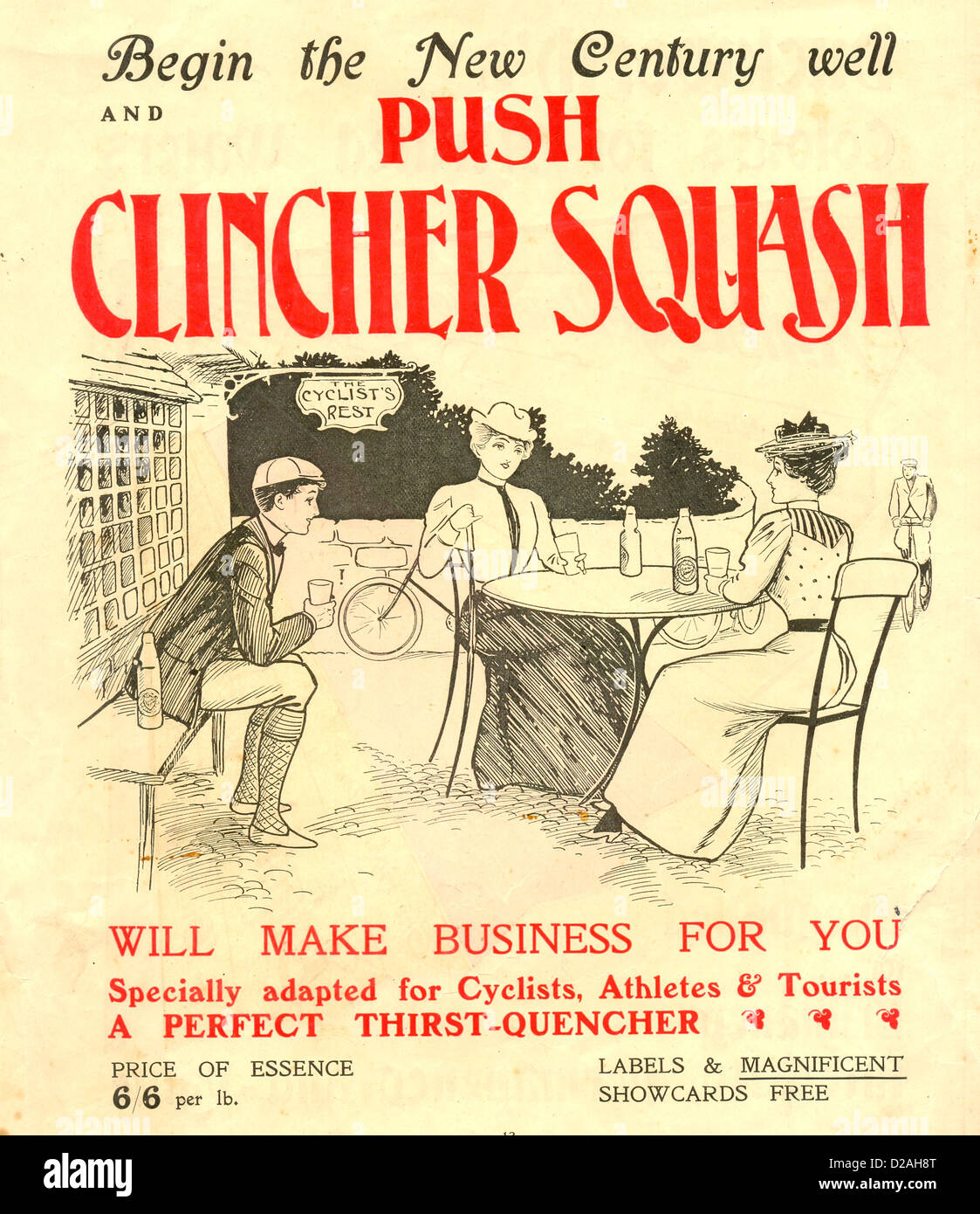 Advertisement for Clincher Squash Stock Photo