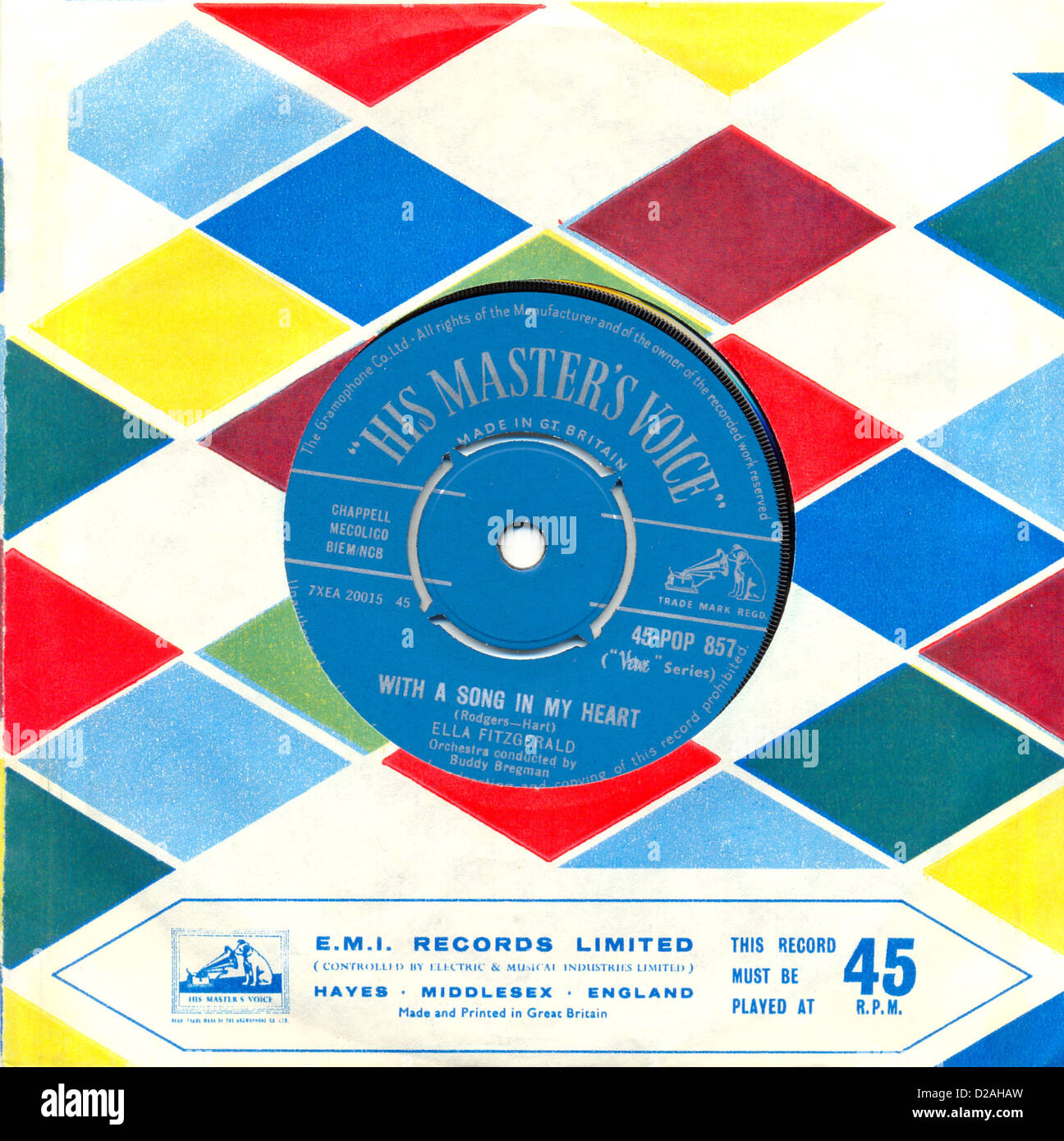 His Master's Voice record and sleeve for All of You by Cole Porter sung by Ella Ftzgerald Stock Photo