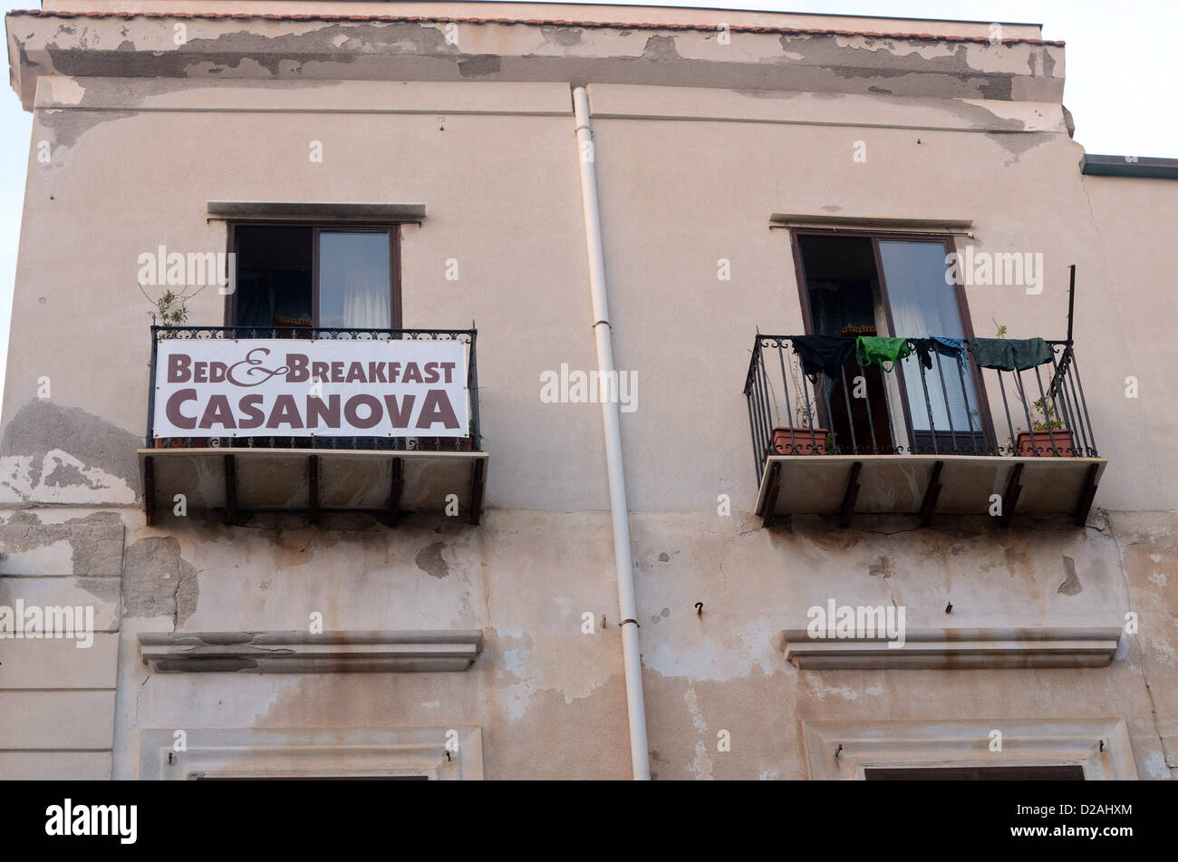 Cefalù old town Casanova Bed Breakfast old pensione Stock Photo