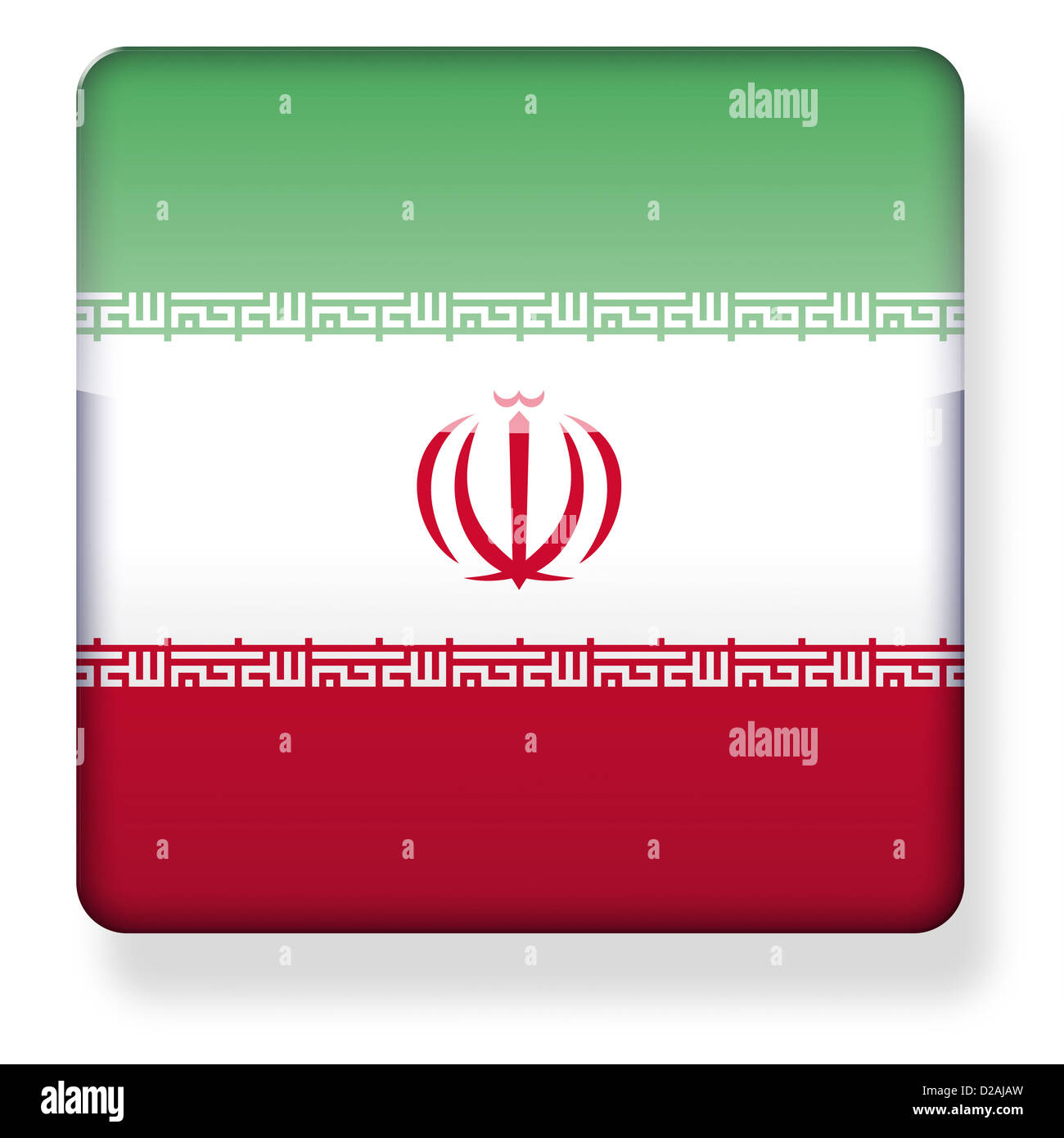 Iran flag as an app icon. Clipping path included Stock Photo - Alamy
