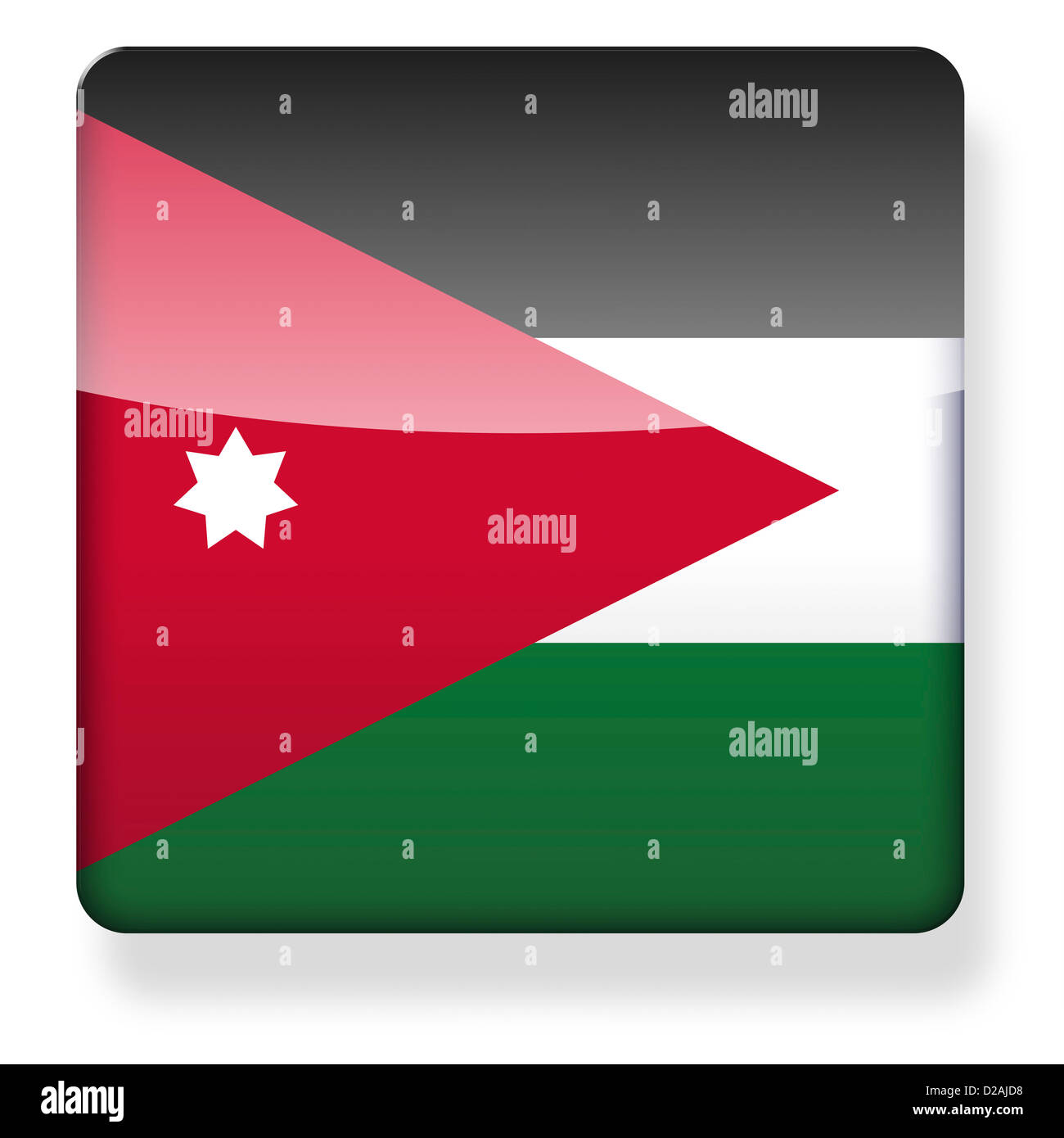 Jordan flag as an app icon. Clipping path included Stock Photo - Alamy