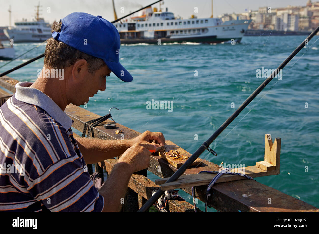 Fisherman, Istanbul, Turkey, Europe, Eurasia. Stock Photo